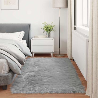 Faux Sheepskin Rug TAFALLA Grey 80 x 200 cm Polyester