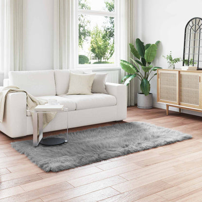Faux Sheepskin Rug TAFALLA Grey 100 x 200 cm Polyester