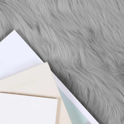 Faux Sheepskin Rug TAFALLA Grey 140 x 200 cm Polyester