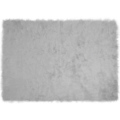 Faux Sheepskin Rug TAFALLA Grey 140 x 200 cm Polyester