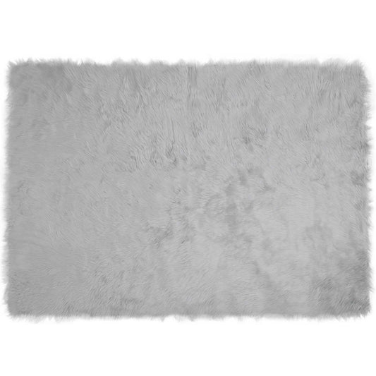 Faux Sheepskin Rug TAFALLA Grey 140 x 200 cm Polyester