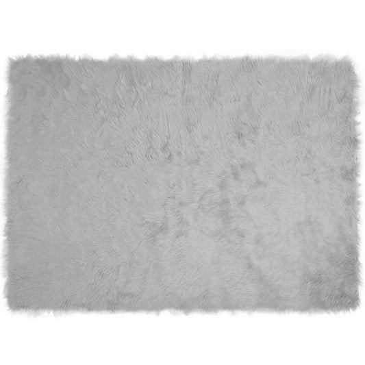 Faux Sheepskin Rug TAFALLA Grey 160 x 230 cm Polyester
