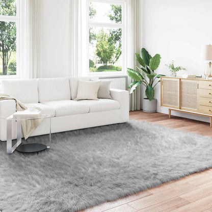 Faux Sheepskin Rug TAFALLA Grey 240 x 340 cm Polyester