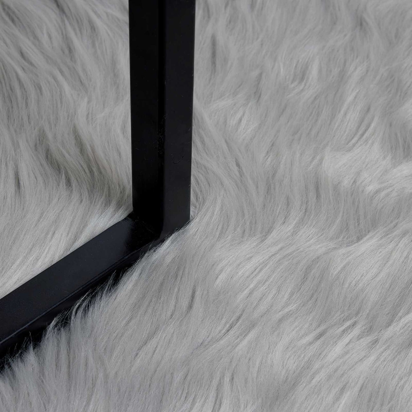Faux Sheepskin Rug TAFALLA Grey 160 x 160 cm Polyester