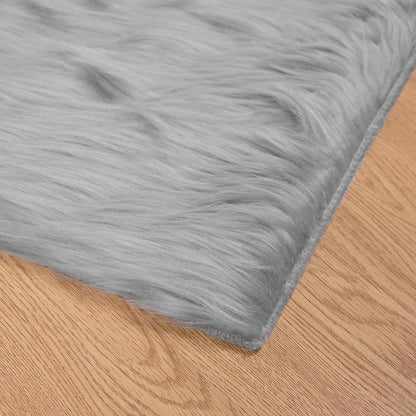 Faux Sheepskin Rug TAFALLA Grey 240 x 240 cm Polyester