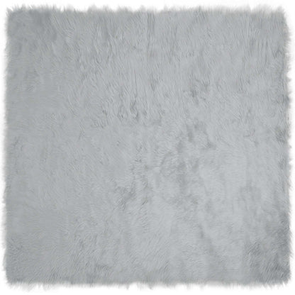 Faux Sheepskin Rug TAFALLA Grey 240 x 240 cm Polyester