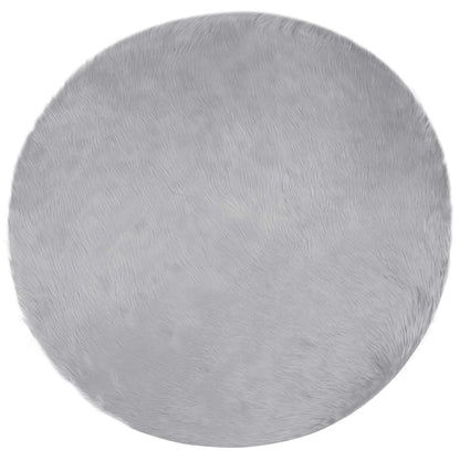 Faux Sheepskin Rug TAFALLA Grey Ø 160 cm Polyester