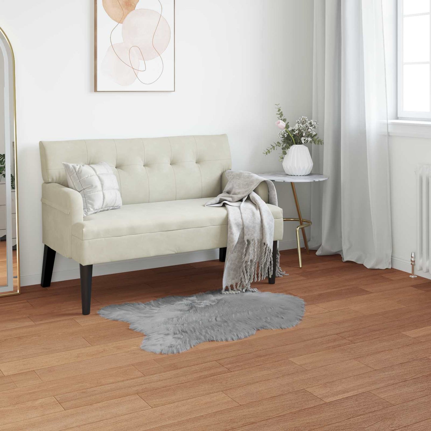 Faux Sheepskin Rug TAFALLA Grey 60 x 90 cm Polyester