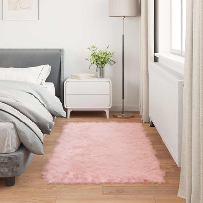 Faux Sheepskin Rug TAFALLA Pink 80 x 150 cm Polyester