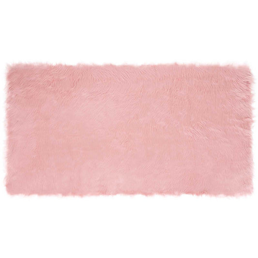 Faux Sheepskin Rug TAFALLA Pink 80 x 150 cm Polyester
