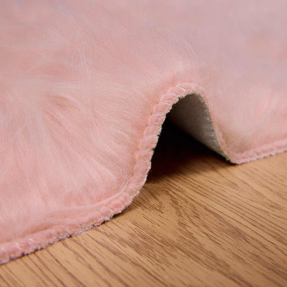 Faux Sheepskin Rug TAFALLA Pink 80 x 200 cm Polyester