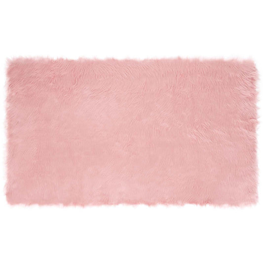 Faux Sheepskin Rug TAFALLA Pink 100 x 200 cm Polyester