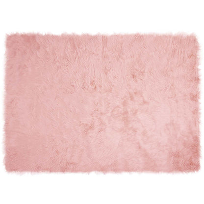 Faux Sheepskin Rug TAFALLA Pink 120 x 170 cm Polyester