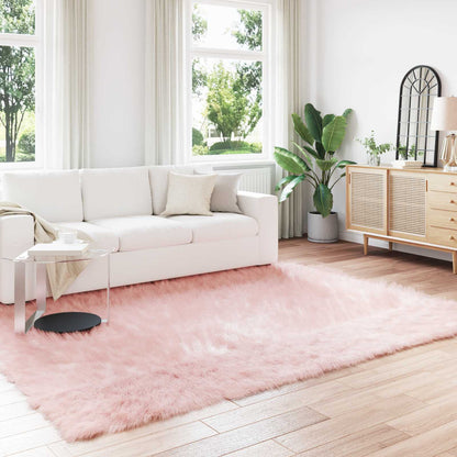 Faux Sheepskin Rug TAFALLA Pink 200 x 280 cm Polyester