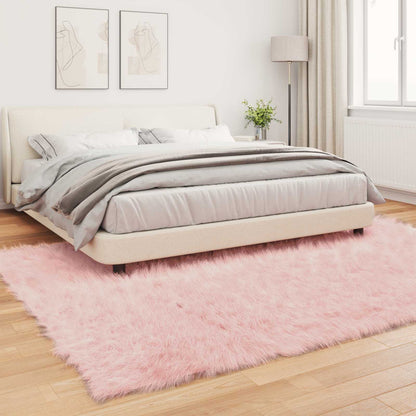Faux Sheepskin Rug TAFALLA Pink 200 x 280 cm Polyester