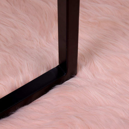 Faux Sheepskin Rug TAFALLA Pink 120 x 120 cm Polyester
