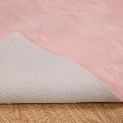 Faux Sheepskin Rug TAFALLA Pink 160 x 160 cm Polyester