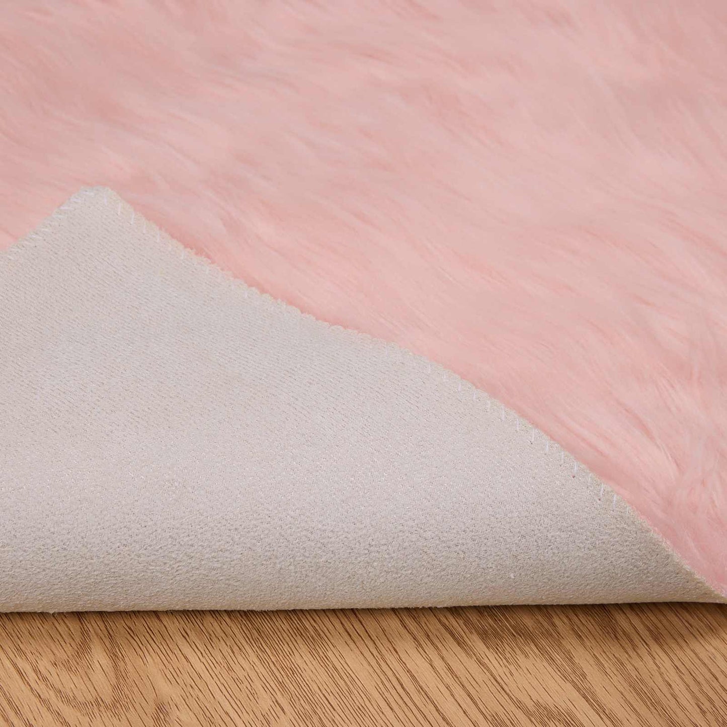 Faux Sheepskin Rug TAFALLA Pink 200 x 200 cm Polyester