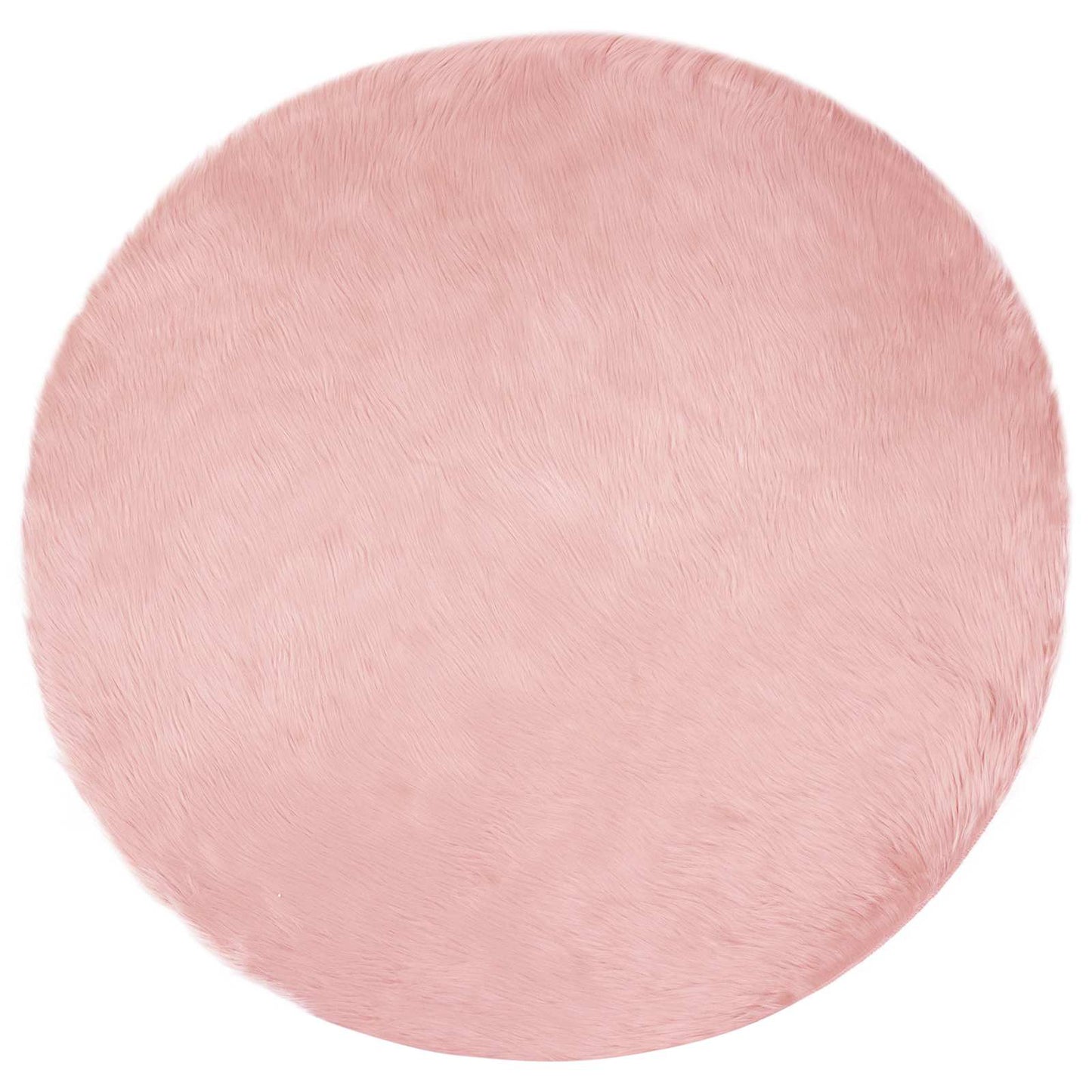 Faux Sheepskin Rug TAFALLA Pink Ø 100 cm Polyester