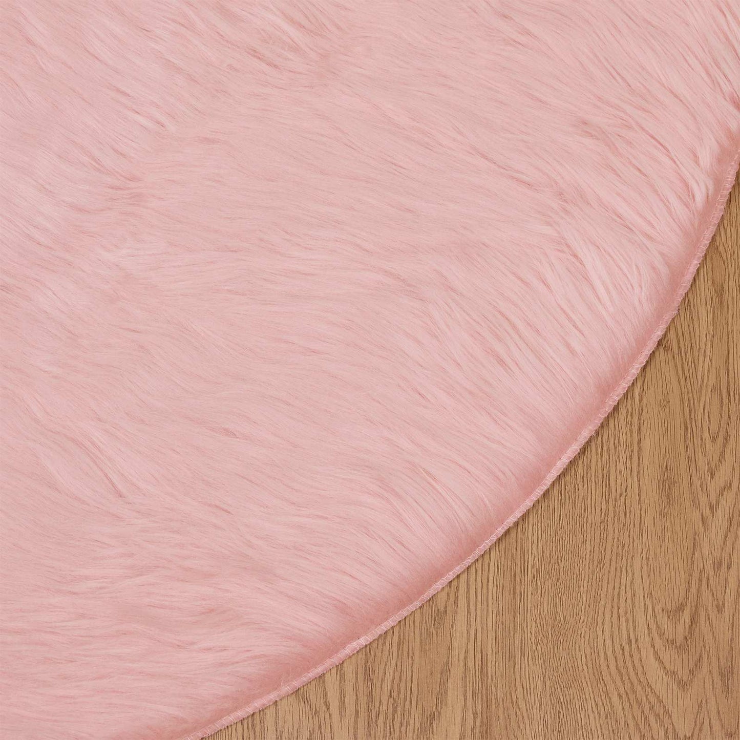 Faux Sheepskin Rug TAFALLA Pink Ø 200 cm Polyester