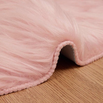 Faux Sheepskin Rug TAFALLA Pink 60 x 90 cm Polyester