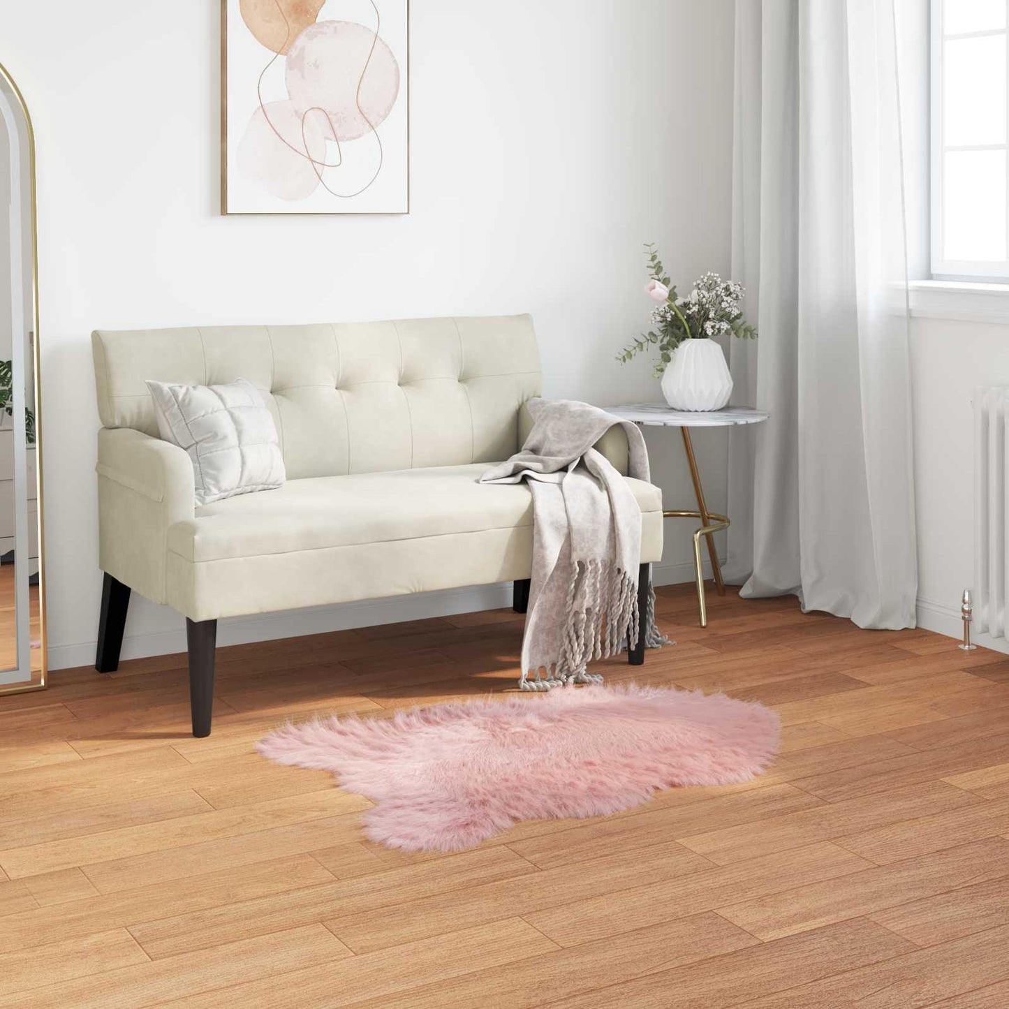 Faux Sheepskin Rug TAFALLA Pink 80 x 120 cm Polyester
