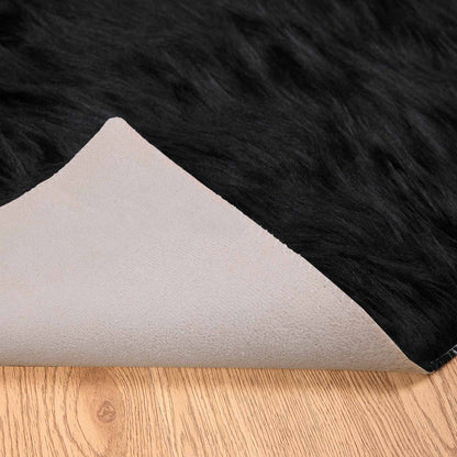 Faux Sheepskin Rug TAFALLA Black 60 x 110 cm Polyester