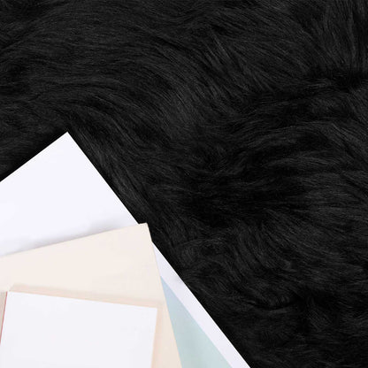 Faux Sheepskin Rug TAFALLA Black 60 x 110 cm Polyester