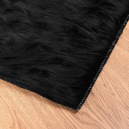 Faux Sheepskin Rug TAFALLA Black 100 x 200 cm Polyester
