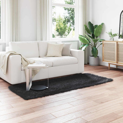 Faux Sheepskin Rug TAFALLA Black 100 x 200 cm Polyester