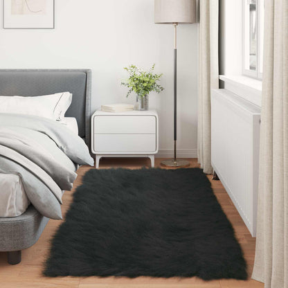 Faux Sheepskin Rug TAFALLA Black 100 x 200 cm Polyester