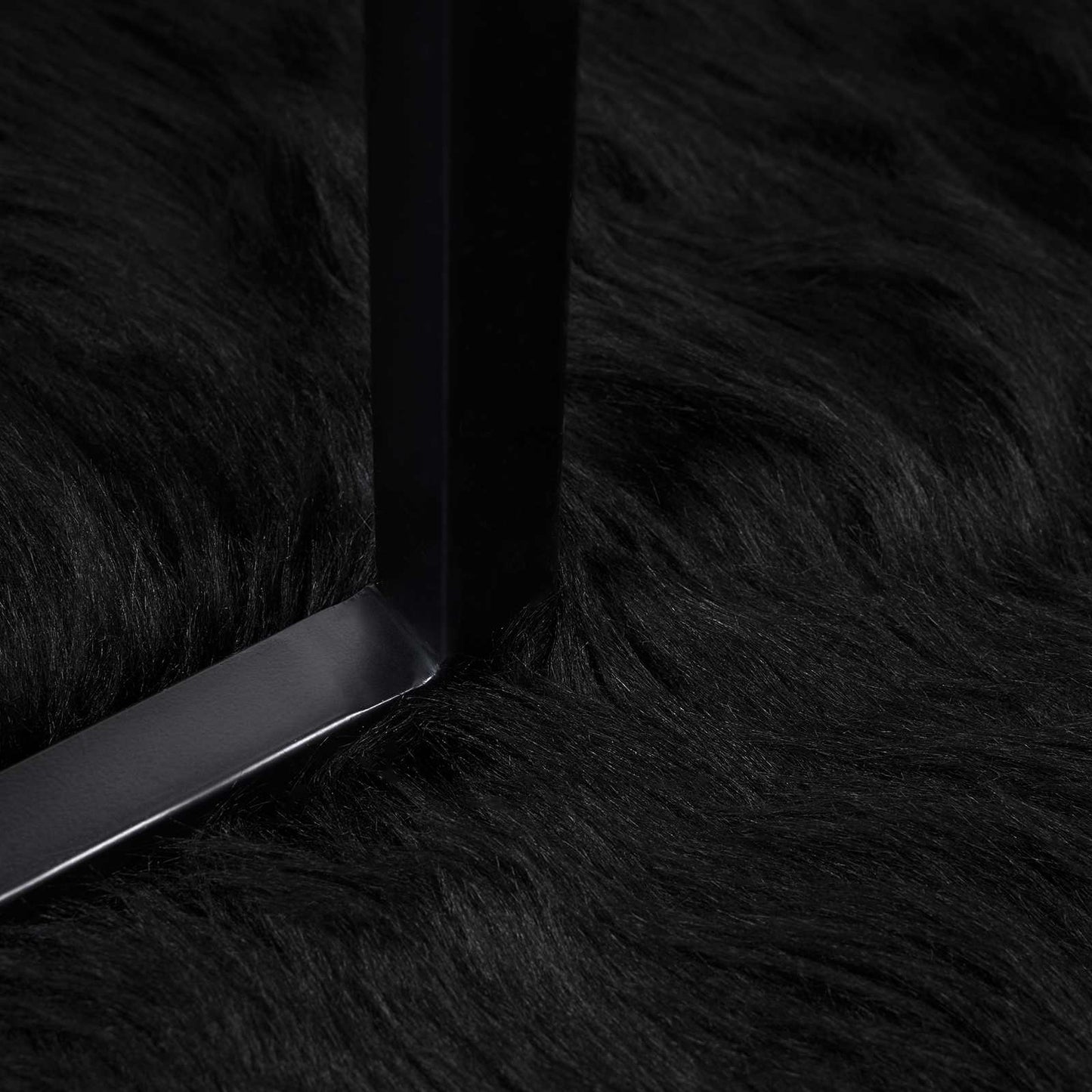 Faux Sheepskin Rug TAFALLA Black 120 x 170 cm Polyester