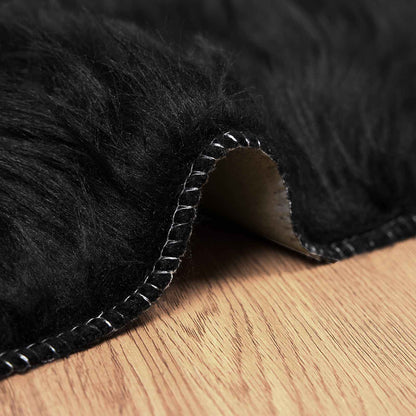 Faux Sheepskin Rug TAFALLA Black 140 x 200 cm Polyester