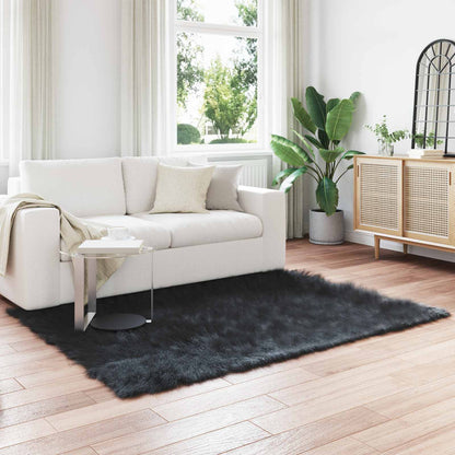 Faux Sheepskin Rug TAFALLA Black 160 x 230 cm Polyester