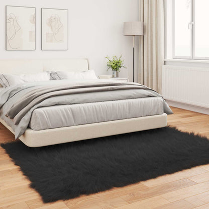 Faux Sheepskin Rug TAFALLA Black 200 x 280 cm Polyester