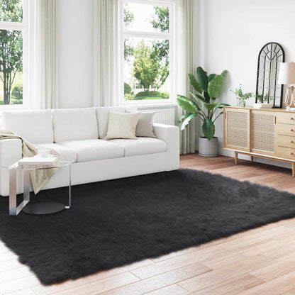 Faux Sheepskin Rug TAFALLA Black 240 x 340 cm Polyester
