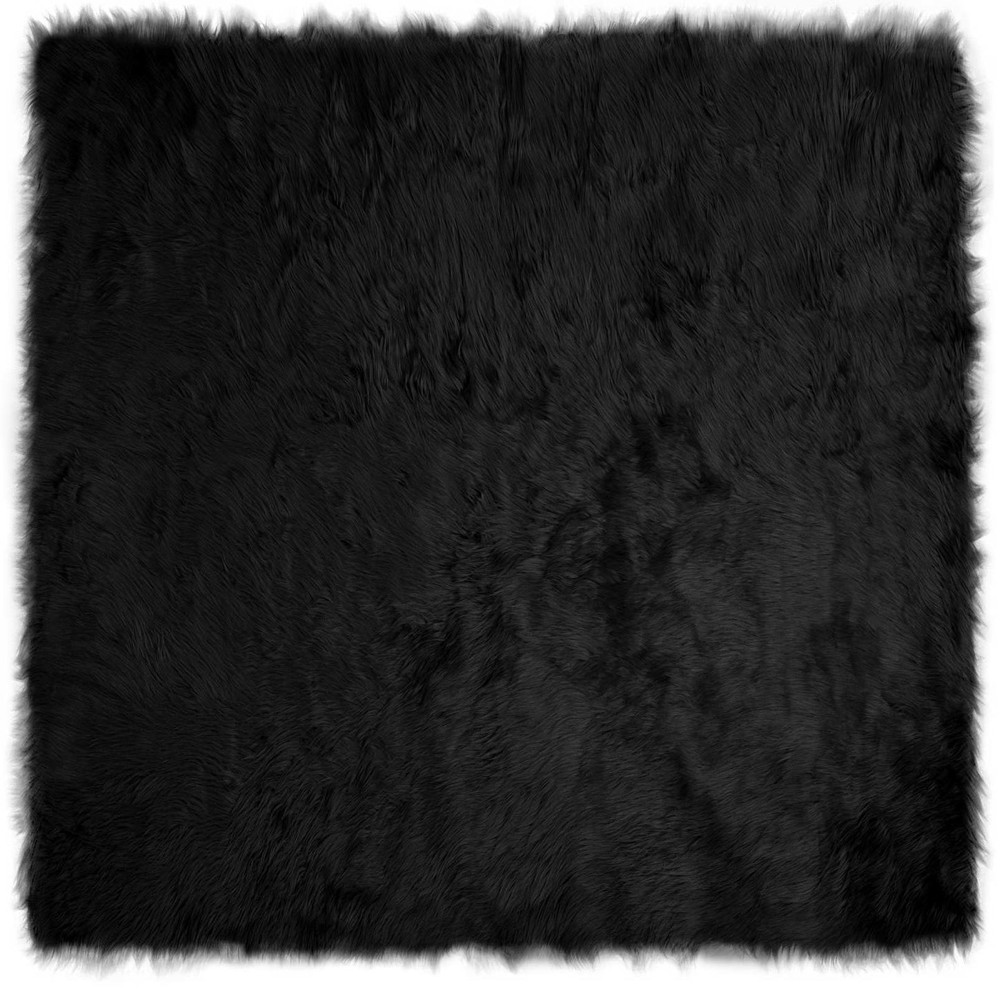 Faux Sheepskin Rug TAFALLA Black 120 x 120 cm Polyester