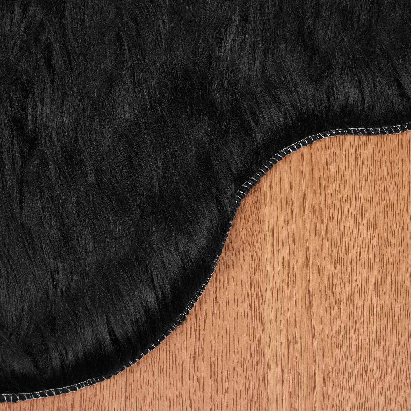 Faux Sheepskin Rug TAFALLA Black 50 x 80 cm Polyester