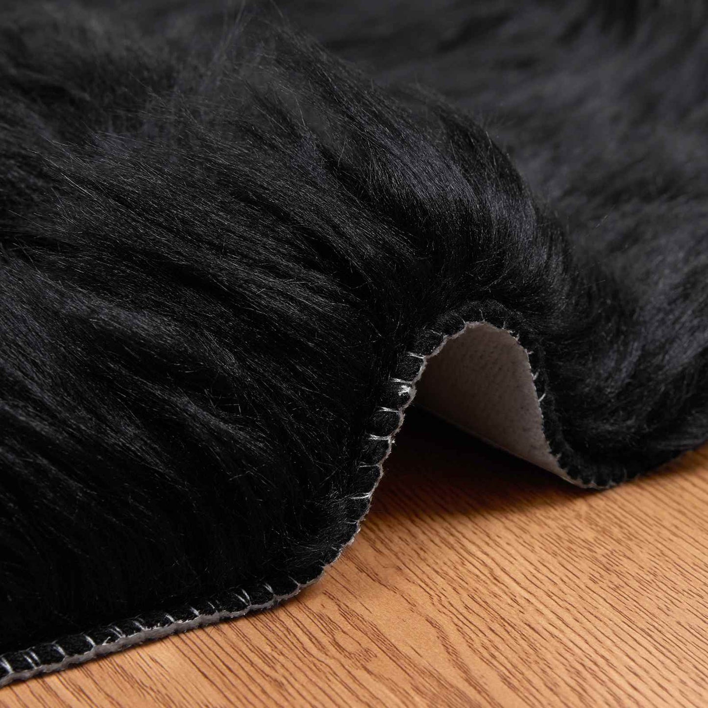 Faux Sheepskin Rug TAFALLA Black 50 x 80 cm Polyester