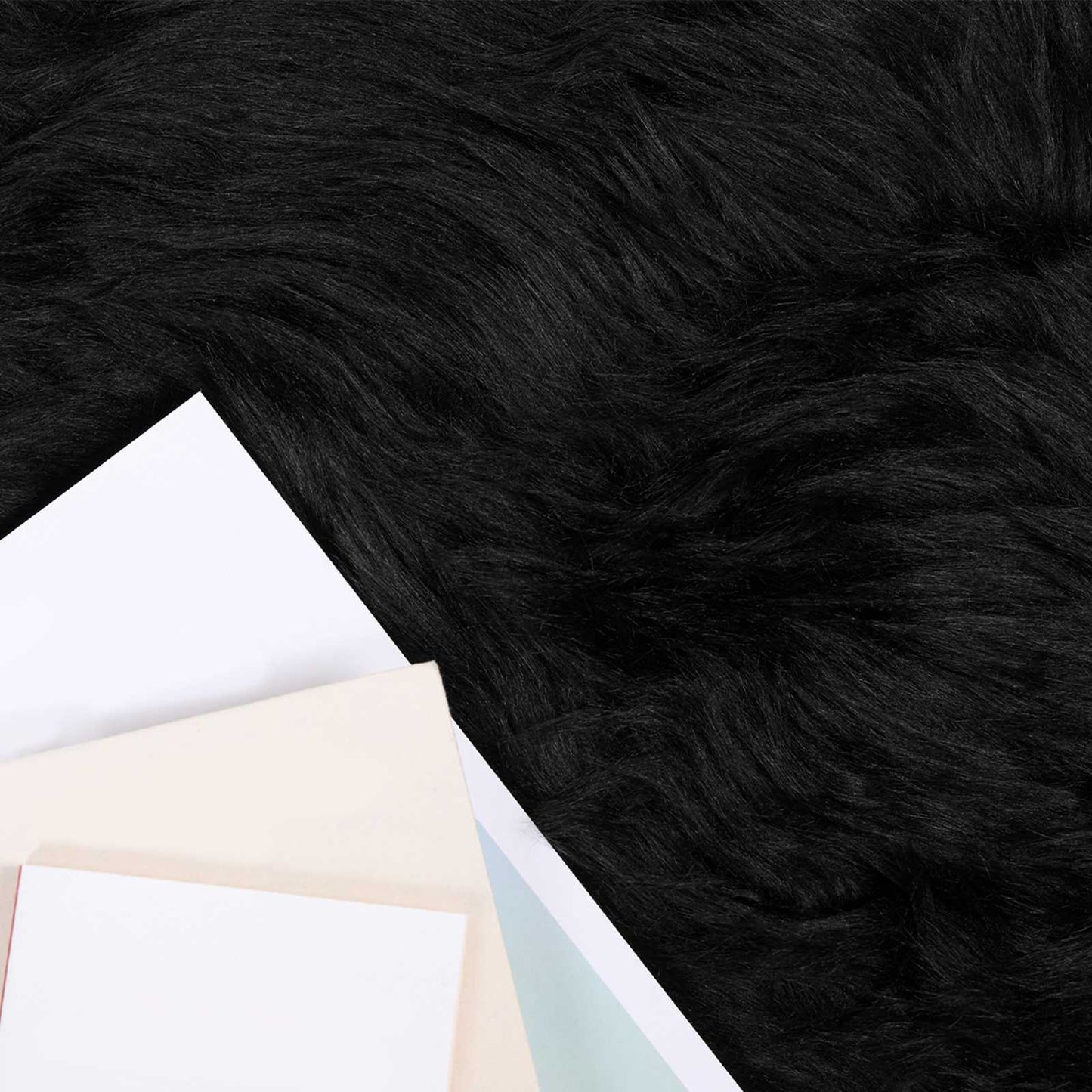 Faux Sheepskin Rug TAFALLA Black 60 x 90 cm Polyester