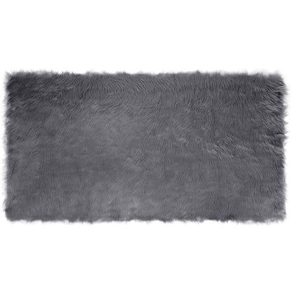 Faux Sheepskin Rug TAFALLA Anthracite 60 x 110 cm Polyester