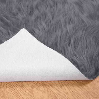 Faux Sheepskin Rug TAFALLA Anthracite 80 x 200 cm Polyester
