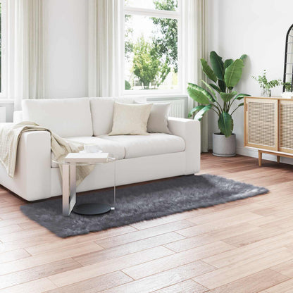 Faux Sheepskin Rug TAFALLA Anthracite 80 x 200 cm Polyester