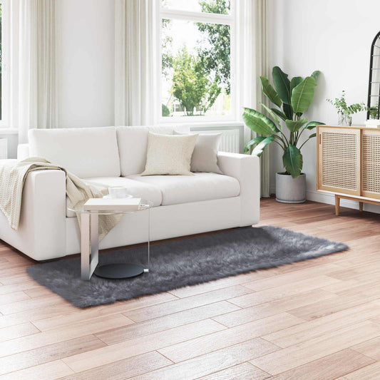 Faux Sheepskin Rug TAFALLA Anthracite 80 x 200 cm Polyester