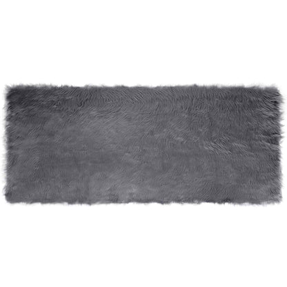 Faux Sheepskin Rug TAFALLA Anthracite 80 x 200 cm Polyester