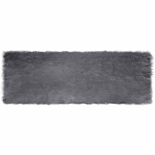 Faux Sheepskin Rug TAFALLA Anthracite 80 x 250 cm Polyester