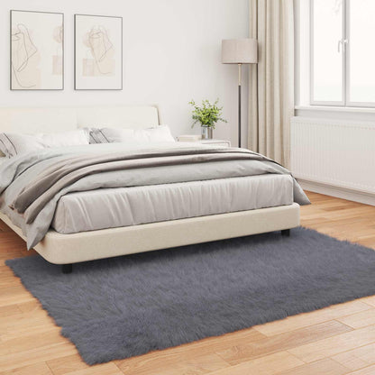 Faux Sheepskin Rug TAFALLA Anthracite 140 x 200 cm Polyester