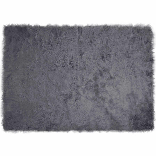 Faux Sheepskin Rug TAFALLA Anthracite 160 x 230 cm Polyester