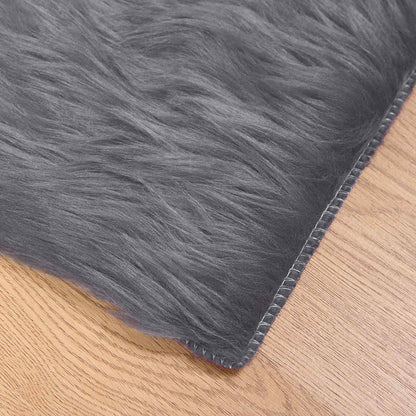 Faux Sheepskin Rug TAFALLA Anthracite 240 x 340 cm Polyester