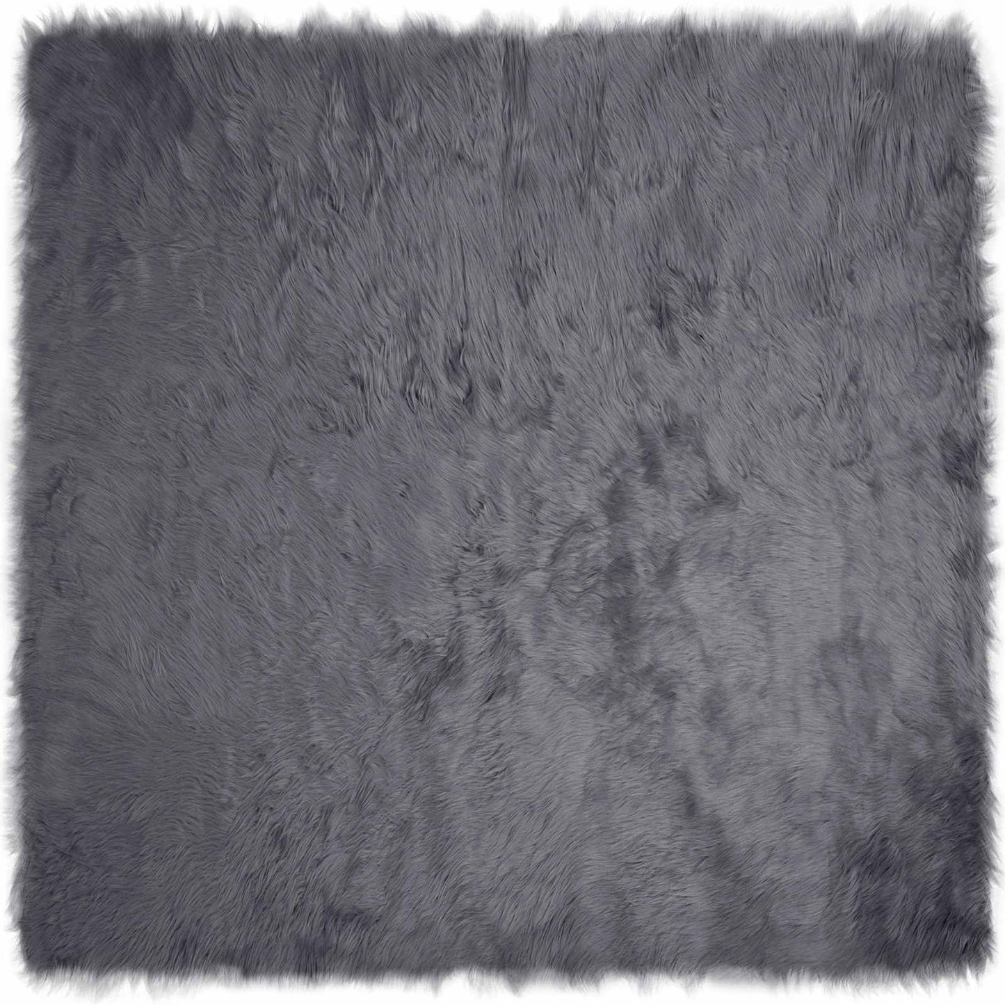 Faux Sheepskin Rug TAFALLA Anthracite 160 x 160 cm Polyester